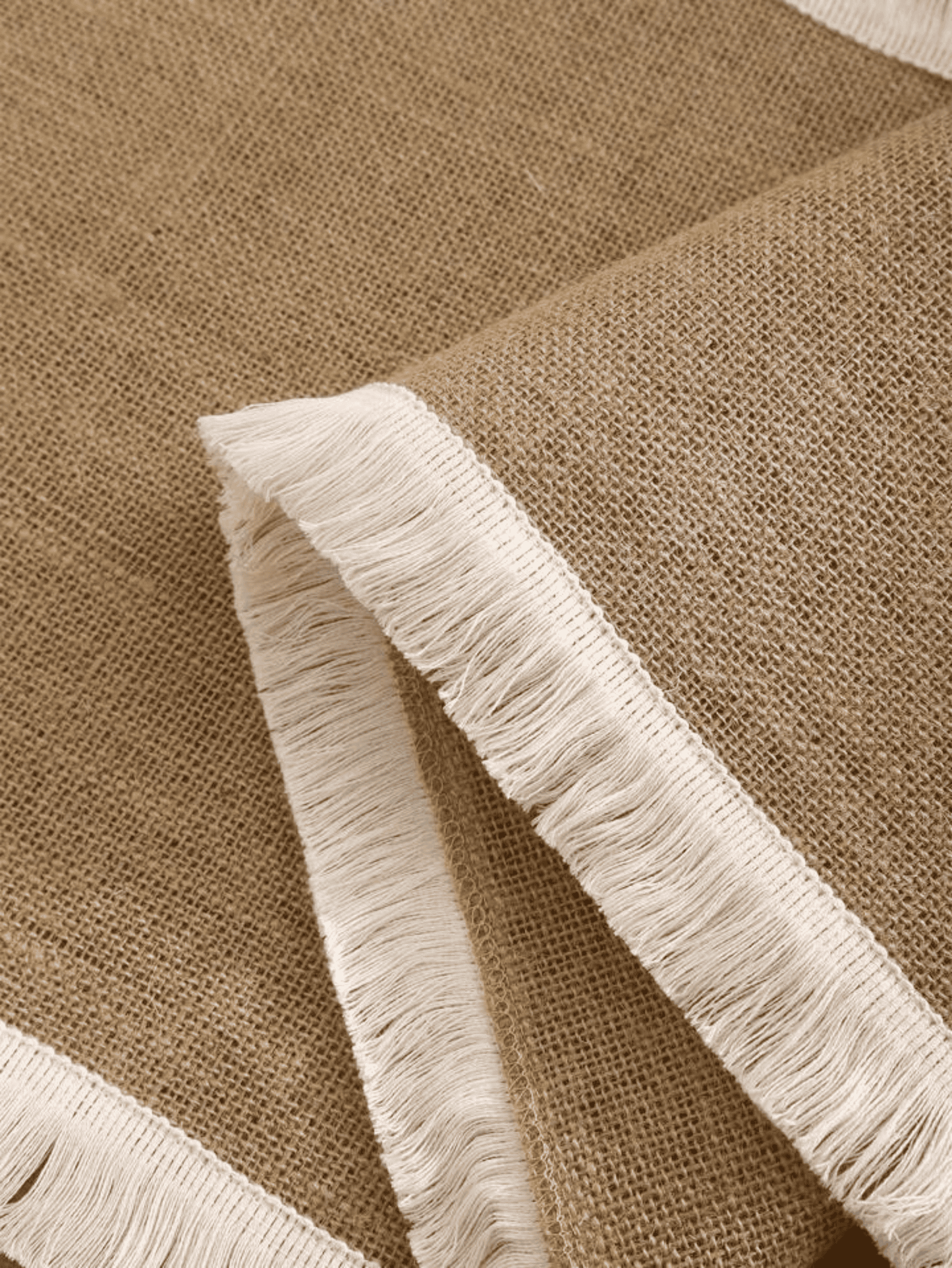 Table Runner - Brown & White