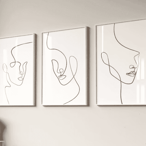 Set Of Three line drawing abstract