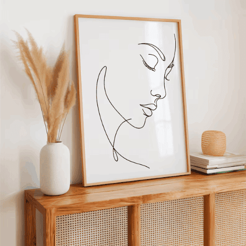 Minimalist line boho art Woman V