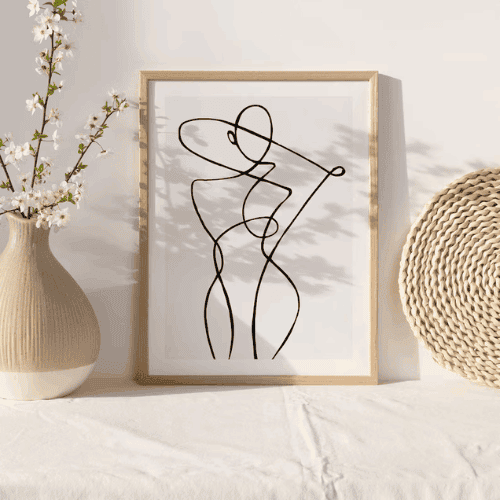 Minimalist line boho art Woman