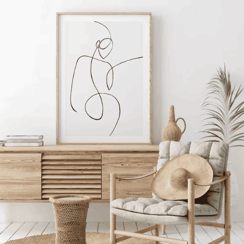 Minimalist line boho art Woman VI