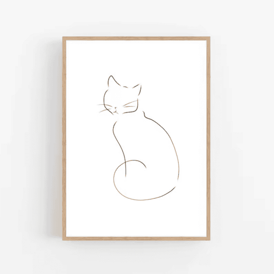 Cat line boho art