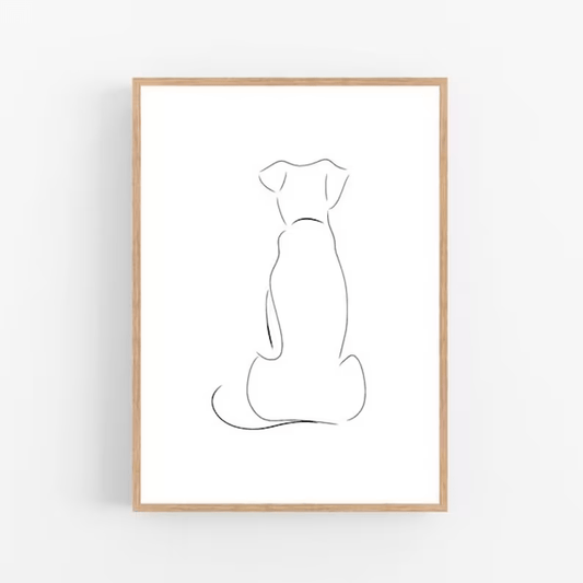 Dog line boho art