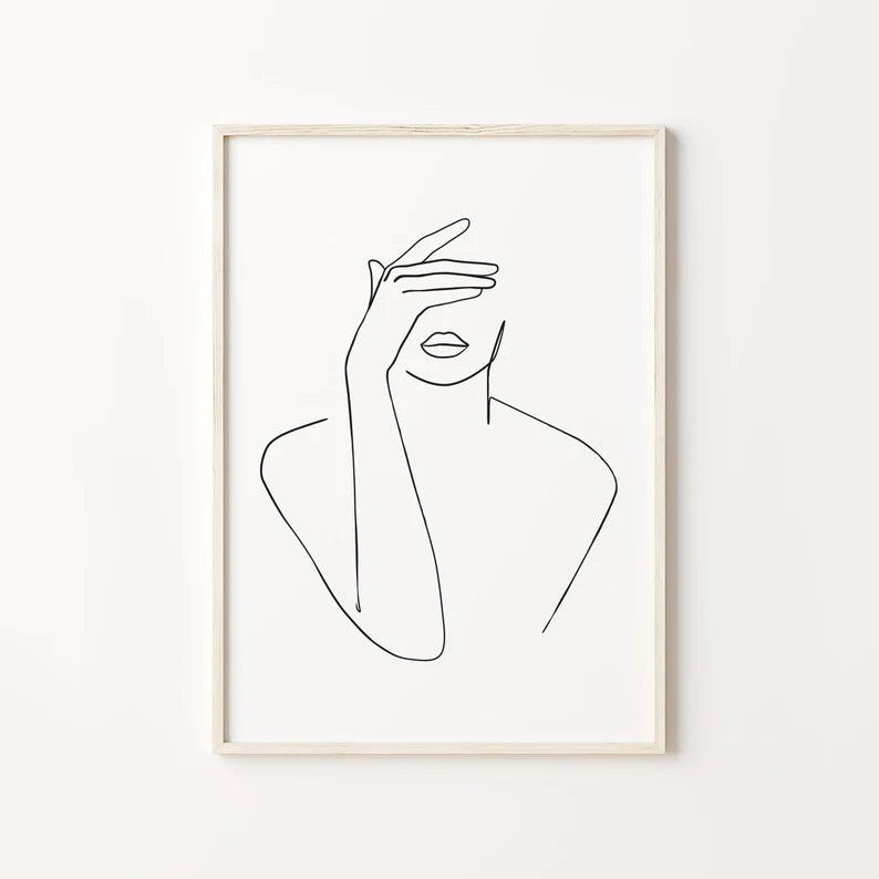 Minimalist woman line drawing